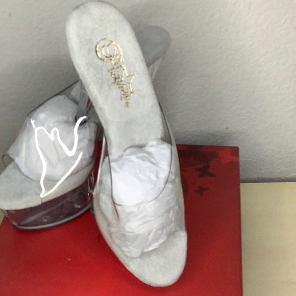 Pleaser Kiss-201 Clear/Clear- NEW IN BOX! Multiple Sizes Available! - Picture 2 of 4